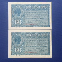 50 Bani 1917 BGR consecutive 2 bc perfect UNC!!!!!!! foto