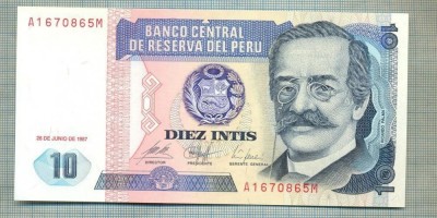 A 942 BANCNOTA- PERU -10 INTIS -ANUL1987-SERIA1670865 -starea care se vede foto