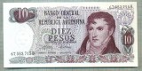 A 949 BANCNOTA-ARGENTINA -10 PESOS-ANUL1973/76-SERIA67553715-starea care se vede, Asia