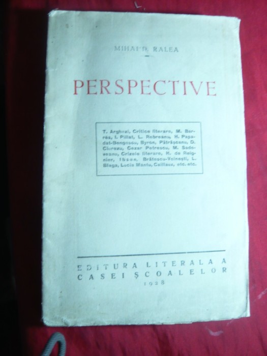 Mihai D.Ralea - Perspective - Prima Ed. 1929