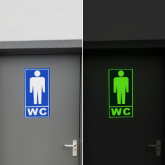 Semn informare fosforescent WC barbati foto