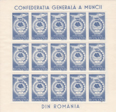 ROMANIA 1947 , LP 210a , CGM P. A. BLOC DE 15 MNH LOT 3 RO foto