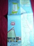 Harta Turistica California cu zona metropolitana Los Angeles si SanFrancisco1968