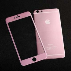 Geam iPhone 6 6S Tempered Glass 3D Fata + Spate Pink foto