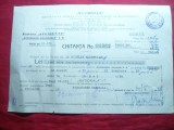 Chitanta- Societatea Nationala Asigurari -Ramura Accidente corporale 1939