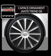 Capace ornament jante Trend SB 4buc - Argintiu/Negru - 14&amp;#039; - CRD-VER1424SB foto