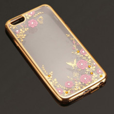 Husa iPhone 6 6S TPU Flower Gold foto