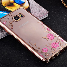 Husa Samsung S6 Edge TPU Flower Gold foto