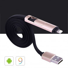 Iphone 5/5s/Se/6/6S/6 Plus Samsung - Cablu 2 in 1 Cu Mufa 8 Pini sau Mini Usb foto