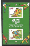 Bulgaria 1990 - FOTBAL CAMPIONATUL MONDIAL ITALIA, bloc nestampilat, AE2