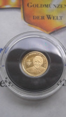 E.223-Moneda Aur - Cook Islands -1 Dollar 2007,Papa Benedict XVI si Elizabeth II foto