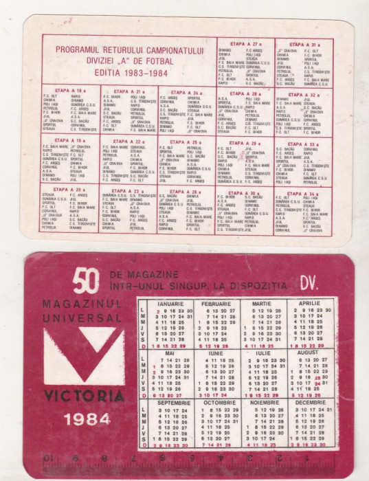 bnk cld Calendar de buzunar - Magazinul Victoria Bucuresti 1984