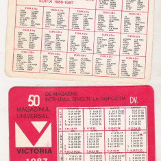 bnk cld Calendar de buzunar - Magazinul Victoria Bucuresti 1987