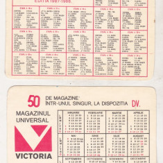 bnk cld Calendar de buzunar - Magazinul Victoria Bucuresti 1988