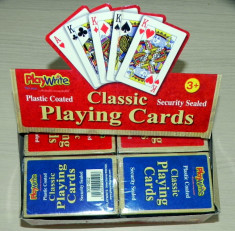 PlayWrite - Carti Joc clasice plastifiate - 12 pachete (6 rosii si 6 albastre) foto