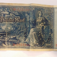 RARA BANCNOTA 100 MARCI (EIN HUNDERT MARK) FEBRUARIE 1908