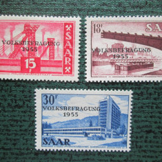 TIMBRE GERMANIA SAAR-SET MNH=DUBLU TIPAR