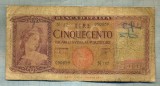 A 963 BANCNOTA- ITALIA - 500 LIRE -ANUL 1948 -SERIA 050659 -starea care se vede