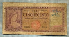 A 963 BANCNOTA- ITALIA - 500 LIRE -ANUL 1948 -SERIA 050659 -starea care se vede