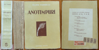 Radu Tudoran , Anotimpuri , Editura Socec , 1947 , stare exceptionala foto