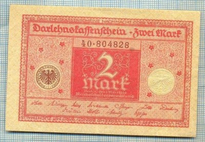 A 974 BANCNOTA- GERMANIA - 2 MARK -ANUL 1920 -SERIA 804828 -starea care se vede foto