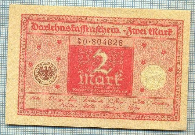 A 974 BANCNOTA- GERMANIA - 2 MARK -ANUL 1920 -SERIA 804828 -starea care se vede