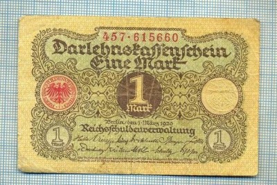 A 970 BANCNOTA- GERMANIA - 1 MARK -ANUL 1920 -SERIA616560 -starea care se vede foto