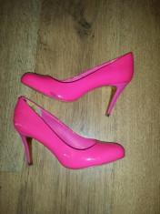 Pantofi noi dama TED BAKER ORIGINALI piele lacuita roz neon Sz. 37 ! foto