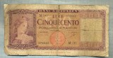 A 960 BANCNOTA- ITALIA - 500 LIRE -ANUL 1948 -SERIA076840 -starea care se vede