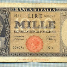 A 967 BANCNOTA- ITALIA -1000 LIRE -ANUL 1947 -SERIA 006074 -starea care se vede