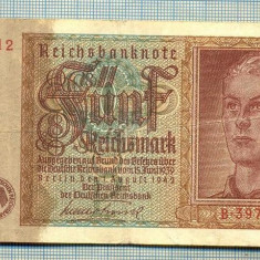 A 968 BANCNOTA- GERMANIA - 5 REICHSMARK -ANUL 1942 -SERIA -starea care se vede