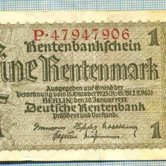 A 991 BANCNOTA- GERMANIA - 1 RENTENMARK -ANUL 1937 -SERIA -starea care se vede