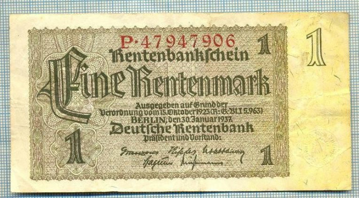 A 991 BANCNOTA- GERMANIA - 1 RENTENMARK -ANUL 1937 -SERIA -starea care se vede