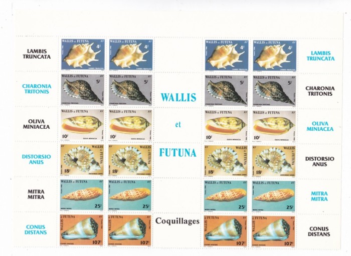 Wallis si Futuna 1986 fauna marina MI 501-506 kleib. mare MNH w33