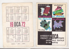 bnk cld Calendar de buzunar - 1972 - DCA foto