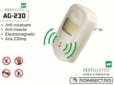 Pest Repeller - aparat cu unde electromagnetice anti gandaci, anti rozatoare Pestmaster AG230 - 230m foto