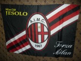 Steag Echipa de Fotbal A.C.Milan , matase , dim.= 142 x 95 cm, De club, AC Milan