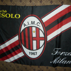 Steag Echipa de Fotbal A.C.Milan , matase , dim.= 142 x 95 cm
