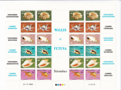 Wallis si Futuna 1984 fauna marina MI 460-465 kleib. mare MNH w33 foto