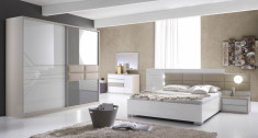 Dormitor Tijana, sifonier doua usi glisante, pat 180cm, import Italia. foto