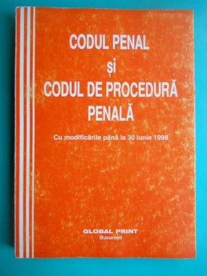 HOPCT CODUL PENAL SI CODUL DE PROCEDURA PENALA /BUCURESTI 1998 / 432 PAG foto