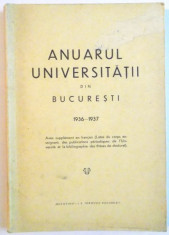 ANUARUL UNIVERSITATII DIN BUCURESTI 1936-1937 foto