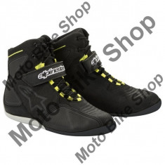 MBS Ghete moto Alpinestars Fastback WP, negru/galben-fluo, 9=42, Cod Produs: 25100121959AU foto