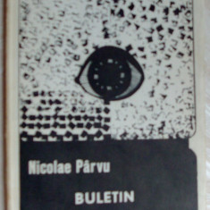 NICOLAE PARVU - BULETIN METEOROLOGIC (VERSURI) [editia princeps, EPL 1969]