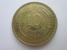 Chile 10 centesimos 1969 foto