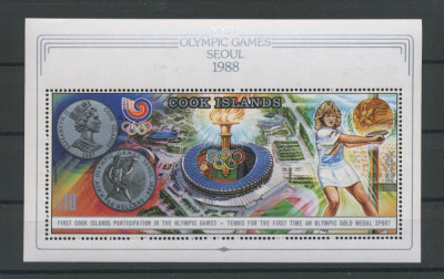 COOK ISLANDS 1988 JOCURILE OLIMPICE SEUL COTA MICHEL 20 EURO foto