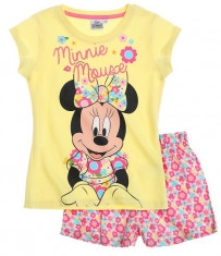 Pijama de vara Disney Minnie galben/alb imprimat foto