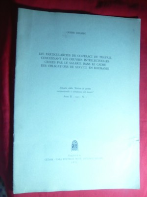Ovidiu Ionascu - Contracte de munca-intelectuali Romani1971 lb.franceza foto