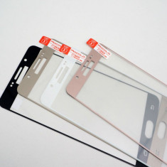 Geam Samsung Galaxy A7 negru ecran nou + folie sticla tempered glass