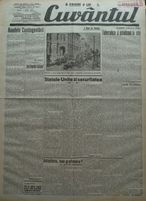 Cuvantul , ziar legionar , 6 Mai 1933 , articole Nae Ionescu , Mihail Sebastian foto